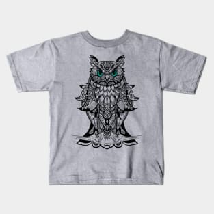 Best T-shirt is great for owl fans, Black Mandala Owl art T-shirt T-Shirt T-Shirt Kids T-Shirt